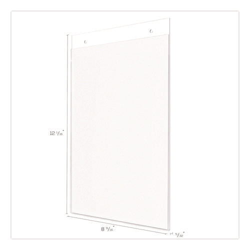 Image of deflecto® Anti-Glare Wall Mount Sign Holder, 8.5 X 11, Clear