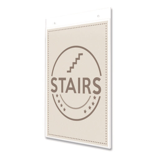 Image of deflecto® Anti-Glare Wall Mount Sign Holder, 8.5 X 11, Clear
