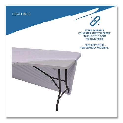 Image of Iceberg iGear Fabric Table Cover, Polyester, 30 x 72, White