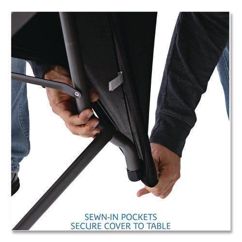 Image of Iceberg Igear Fabric Table Cover, Polyester/spandex, 30" X 96", Black