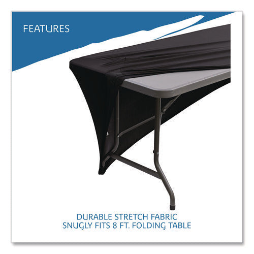 Image of Iceberg Igear Fabric Table Cover, Polyester/spandex, 30" X 96", Black