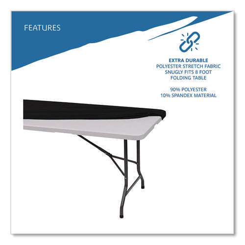 Image of Iceberg iGear Fabric Table Top Cap Cover, Polyester, 30 x 96, Black