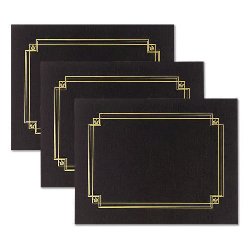Image of Great Papers!® Premium Textured Certificate Holder, 12.65 X 9.75, Black, 3/pack