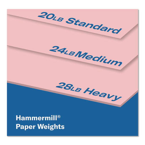 Image of Hammermill® Fore Multipurpose Print Paper, 20 lb Bond Weight, 8.5 x 14, Pink, 500/Ream