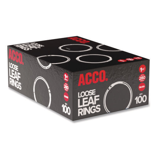 Image of ACCO Metal Book Rings, 1.5" Diameter, 100/Box