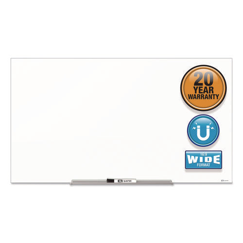 Image of Quartet® InvisaMount Magnetic Glass Marker Board, 39" x 22", White Surface