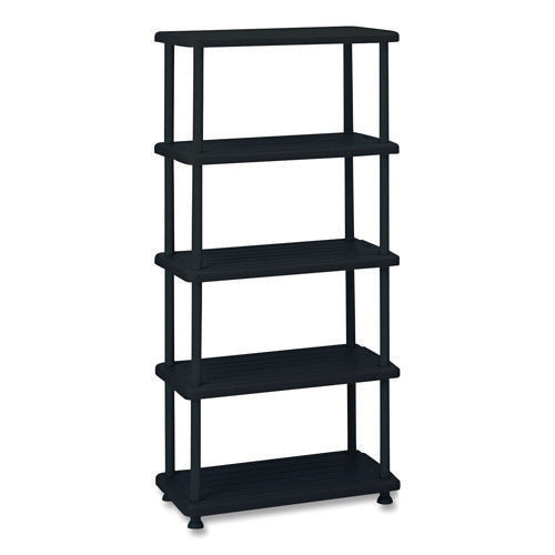 Image of Iceberg Rough n Ready Open Storage System, Five-Shelf, Blow-Molded HDPE, 36w x 18d x 74h, Black