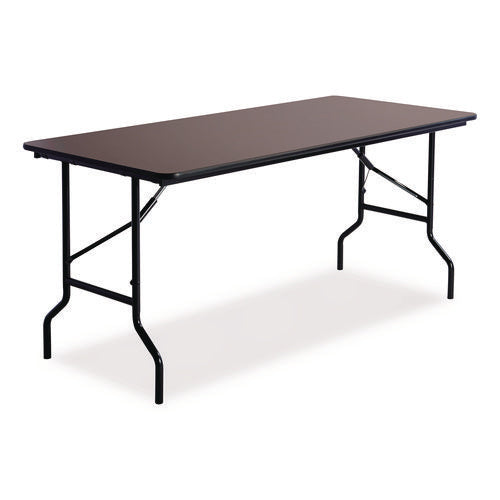 Image of Iceberg OfficeWorks Classic Wood-Laminate Folding Table, Curved Legs, Rectangular, 60" x 30" x 29", Walnut