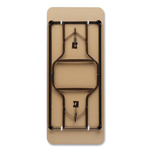 Image of Iceberg OfficeWorks Classic Wood-Laminate Folding Table, Curved Legs, Rectangular, 60" x 30" x 29", Walnut