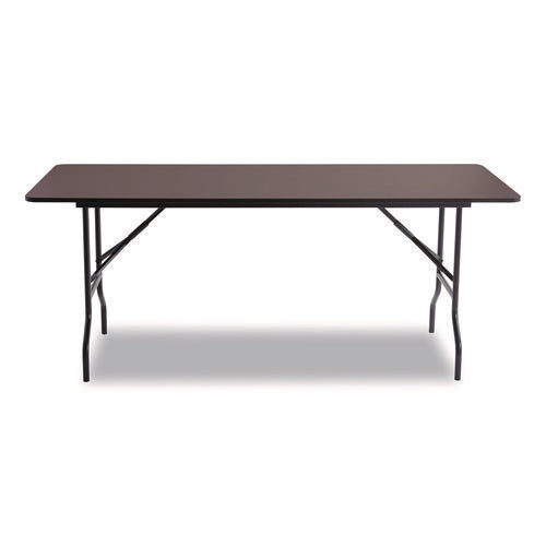 Image of Iceberg OfficeWorks Classic Wood-Laminate Folding Table, Curved Legs, Rectangular, 72" x 30" x 29", Walnut