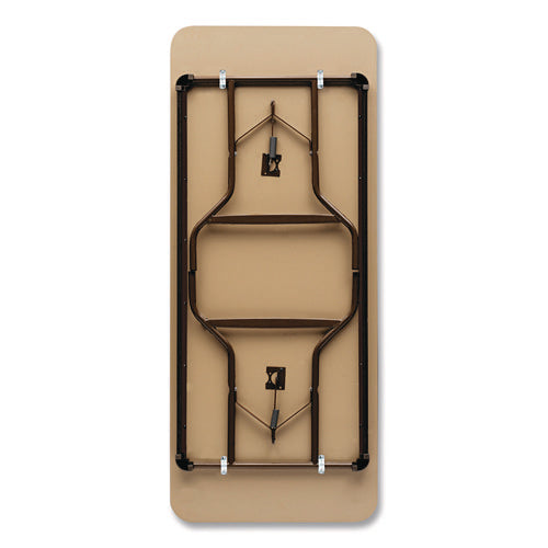 Image of Iceberg OfficeWorks Classic Wood-Laminate Folding Table, Curved Legs, Rectangular, 72" x 30" x 29", Walnut