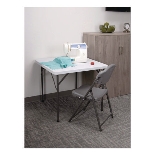 Image of Iceberg Rough n Ready Commercial Folding Chair, Supports Up to 350 lb, 18" Seat Height, Charcoal Seat/Back, Charcoal Base, 4/Pack