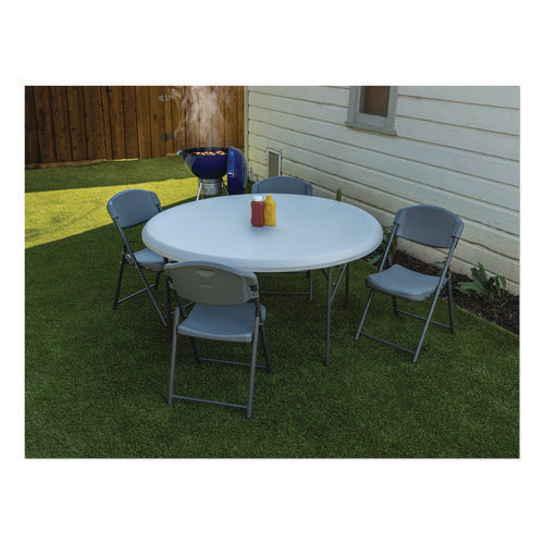 Image of Iceberg Rough n Ready Commercial Folding Chair, Supports Up to 350 lb, 18" Seat Height, Charcoal Seat/Back, Charcoal Base, 4/Pack