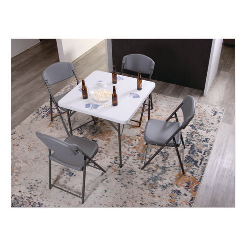 Image of Iceberg Rough n Ready Commercial Folding Chair, Supports Up to 350 lb, 18" Seat Height, Charcoal Seat/Back, Charcoal Base, 4/Pack