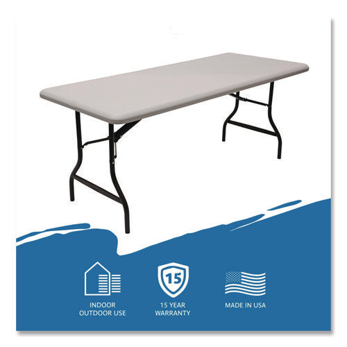 Image of Iceberg IndestrucTable Industrial Folding Table, Rectangular, 72" x 30" x 29", Platinum