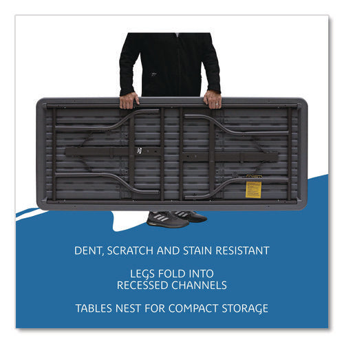 Image of Iceberg IndestrucTable Industrial Folding Table, Rectangular, 72" x 30" x 29", Charcoal