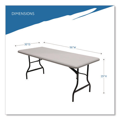 Image of Iceberg IndestrucTable Industrial Folding Table, Rectangular, 96" x 30" x 29", Platinum
