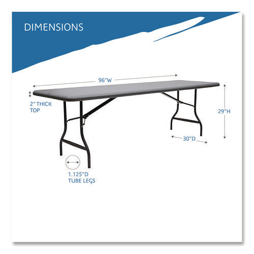 Image of Iceberg IndestrucTable Industrial Folding Table, Rectangular, 96" x 30" x 29", Charcoal