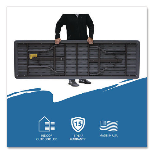 Image of Iceberg IndestrucTable Industrial Folding Table, Rectangular, 96" x 30" x 29", Charcoal
