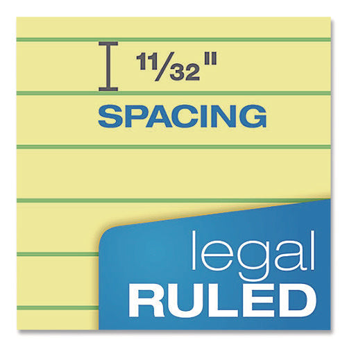 Image of Ampad® Perforated Writing Pads, Wide/legal Rule, 50 Canary-Yellow 8.5 X 11.75 Sheets, Dozen