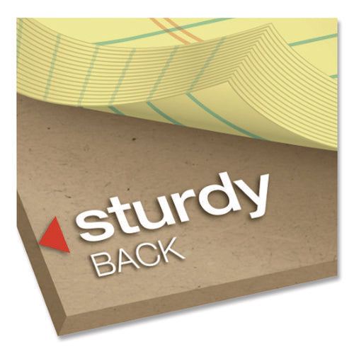 Image of Ampad® Perforated Writing Pads, Wide/legal Rule, 50 Canary-Yellow 8.5 X 11.75 Sheets, Dozen