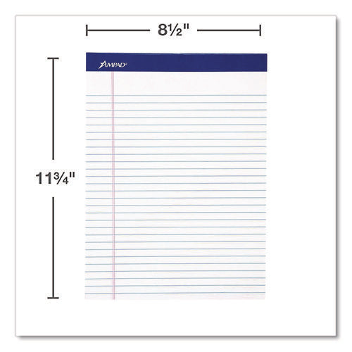 Image of Ampad® Perforated Writing Pads, Wide/legal Rule, 50 White 8.5 X 11.75 Sheets, Dozen