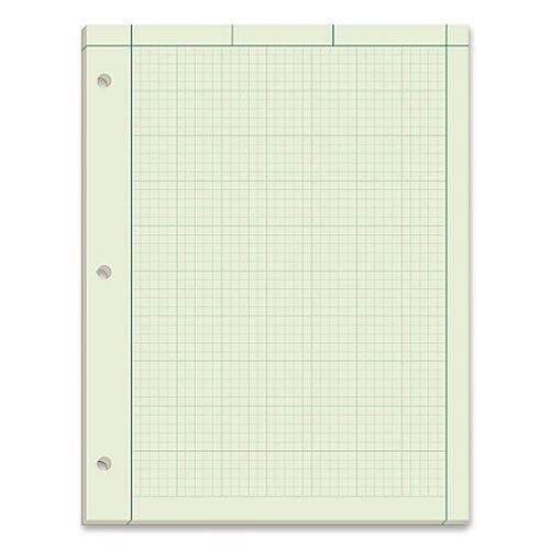 Image of Ampad® Evidence Engineer's Computation Pad, Cross-Section Quadrille Rule (5 Sq/in, 1 Sq/in), 100 Green-Tint 8.5 X 11 Sheets