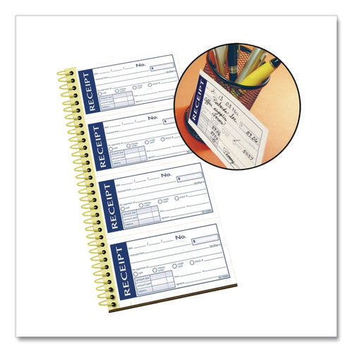 Image of Adams® Write 'n Stick Receipt Book, Two-Part Carbonless, 4.75 x 2.75, 4 Forms/Sheet, 200 Forms Total