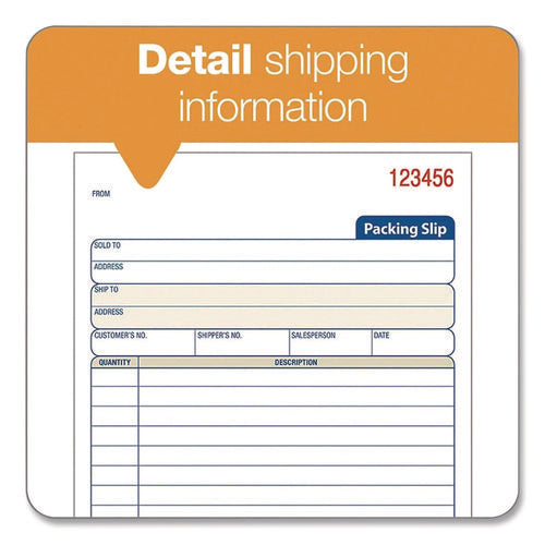Image of Adams® Multipart Packing List Forms, Three-Part Carbonless, 5.56 x 7.94, 50 Forms Total
