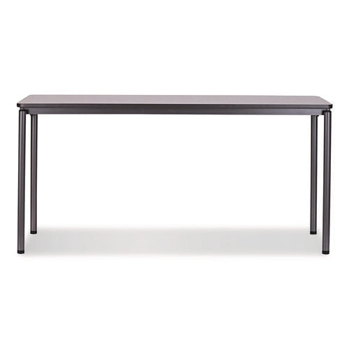 Image of Iceberg Maxx Legroom Wood Folding Table, Rectangular, 60" x 18" x 29.5", Gray/Charcoal