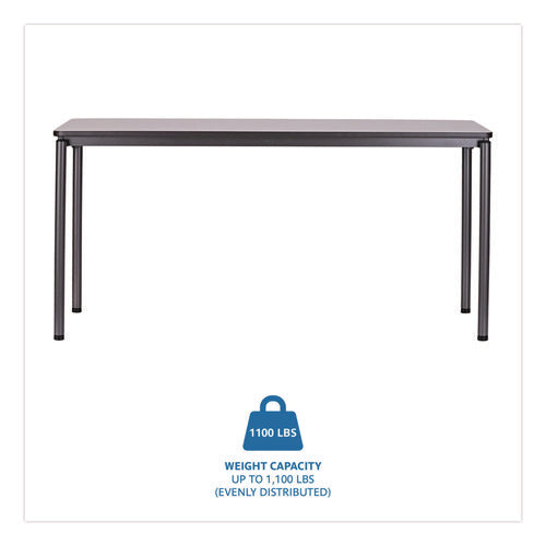Image of Iceberg Maxx Legroom Wood Folding Table, Rectangular, 60" x 18" x 29.5", Gray/Charcoal