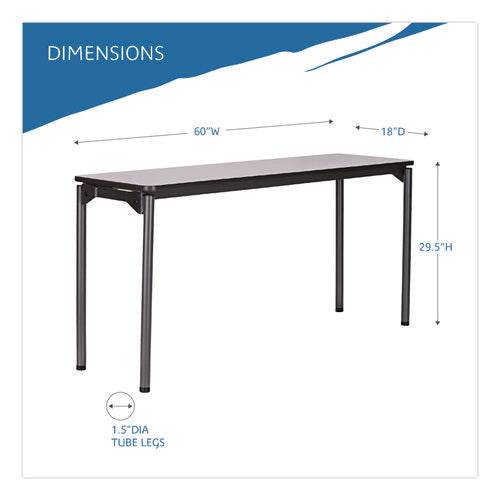 Image of Iceberg Maxx Legroom Wood Folding Table, Rectangular, 60" x 18" x 29.5", Gray/Charcoal
