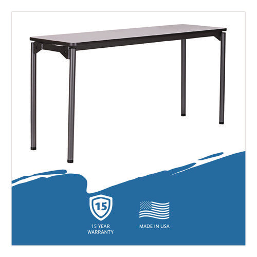 Image of Iceberg Maxx Legroom Wood Folding Table, Rectangular, 60" x 18" x 29.5", Gray/Charcoal