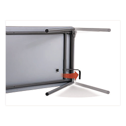 Image of Iceberg Maxx Legroom Wood Folding Table, Rectangular, 60" x 18" x 29.5", Gray/Charcoal