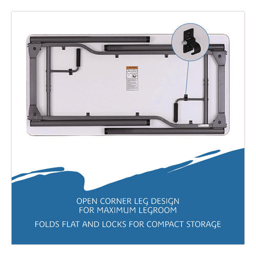 Image of Iceberg Maxx Legroom Wood Folding Table, Rectangular, 60" x 18" x 29.5", Gray/Charcoal