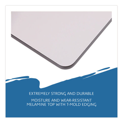 Image of Iceberg Maxx Legroom Wood Folding Table, Rectangular, 60" x 18" x 29.5", Gray/Charcoal