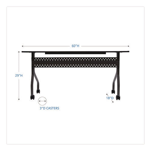 Image of Iceberg OfficeWorks Mobile Training Table, Rectangular, 60" x 18" x 29", Gray/Charcoal