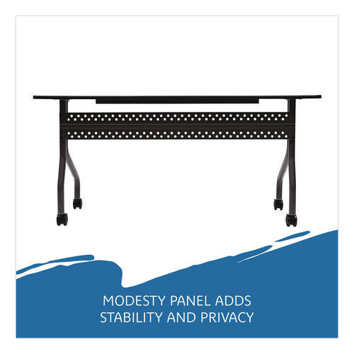 Image of Iceberg OfficeWorks Mobile Training Table, Rectangular, 60" x 18" x 29", Gray/Charcoal