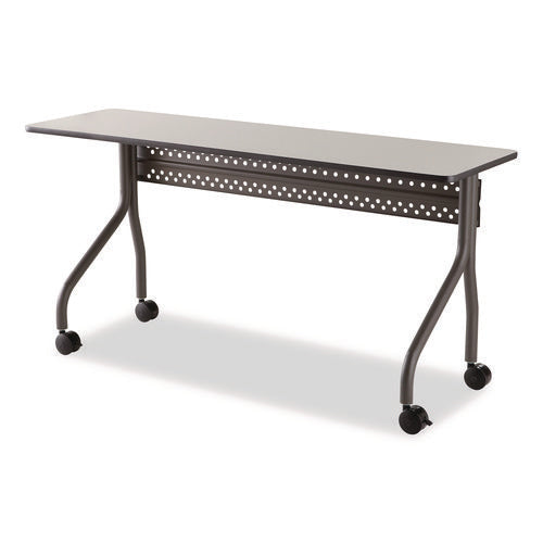 Image of Iceberg OfficeWorks Mobile Training Table, Rectangular, 60" x 18" x 29", Gray/Charcoal