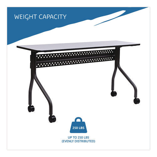 Image of Iceberg OfficeWorks Mobile Training Table, Rectangular, 60" x 18" x 29", Gray/Charcoal