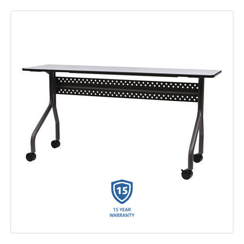 Image of Iceberg OfficeWorks Mobile Training Table, Rectangular, 60" x 18" x 29", Gray/Charcoal
