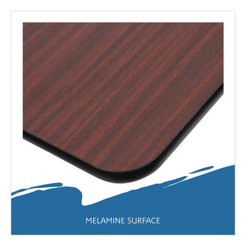 Image of Iceberg OfficeWorks Mobile Training Table, Rectangular, 60" x 18" x 29", Mahogany/Black