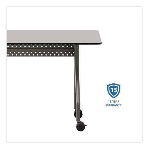 Image of Iceberg OfficeWorks Mobile Training Table, Rectangular, 72" x 18" x 29", Gray/Charcoal