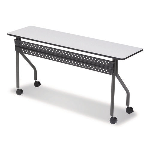 Image of Iceberg OfficeWorks Mobile Training Table, Rectangular, 72" x 18" x 29", Gray/Charcoal