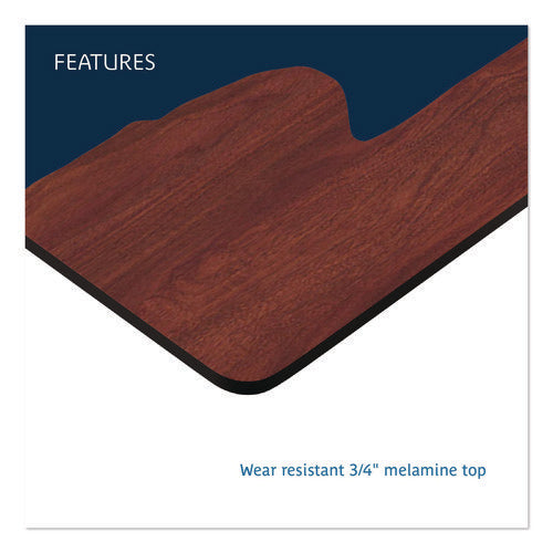 Image of Iceberg OfficeWorks Mobile Training Table, Rectangular, 72" x 18" x 29", Mahogany/Black