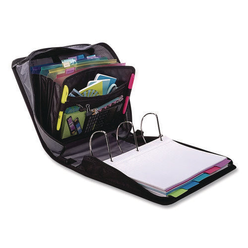 Image of Case it King Size Mighty Zip Tab Binder, 3 Rings, 4" Capacity, 11 X 8.5, Black