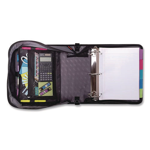 Image of Case it King Size Mighty Zip Tab Binder, 3 Rings, 4" Capacity, 11 X 8.5, Black