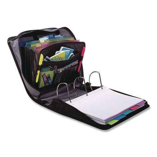 Image of Case it King Size Mighty Zip Tab Binder, 3 Rings, 4" Capacity, 11 X 8.5, Purple