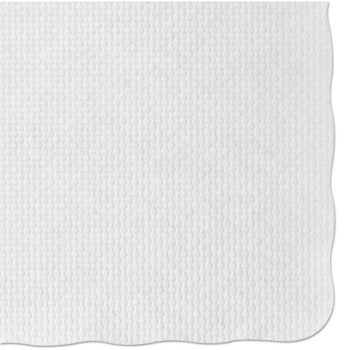 Image of Hoffmaster® Knurl Embossed Scalloped Edge Placemats, 9.5 X 13.5, White, 1,000/carton