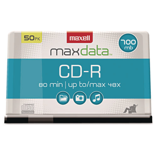 Image of Maxell® Cd-R Discs, 700 Mb/80 Min, 48x, Spindle, Silver, 50/pack